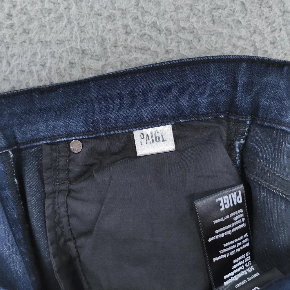 Paige Jeans Mens 28 x 32 Blue Croft Rowan Coated Slim Fit Stretch Denim Made USA